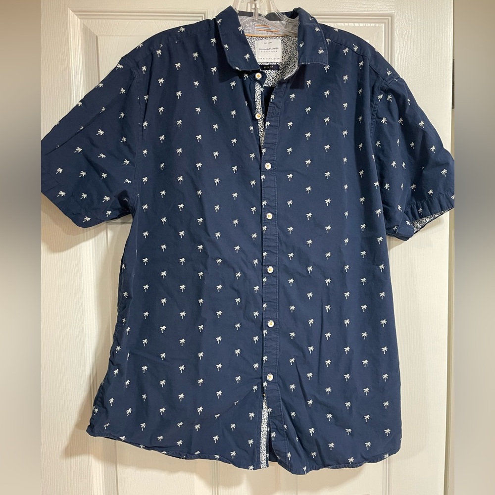 Denim & Flower Blue Casual Button Down Shirt